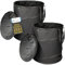 TTL Garden BLACK SUPERIOR 2x 215L Pop Up Gartensack - DOPPELTER BODEN 260gsm extra stabil 600D Oxford 2er Set 215 Liter Gartenabfallsack Laubsack faltbar Grünschnitt Garten Abfall selbstaufstellend