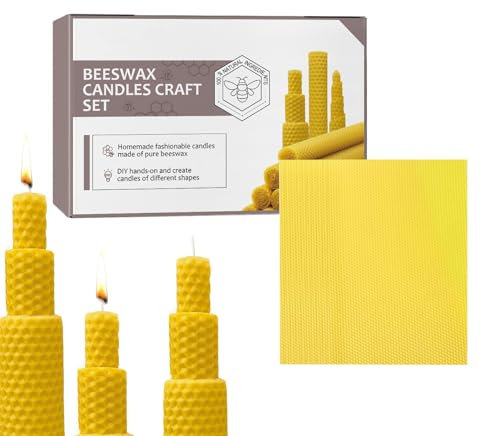 Zqkimzi 10 Stück Kerzenwachs, Bienenwachskerzen zum Basteln, natürliche Bienenwachskerzen, kreieren Sie schöne und duftende Bienenwachskerzen mit dieser Packung mit 10 Bienenwachskerzenwachs für