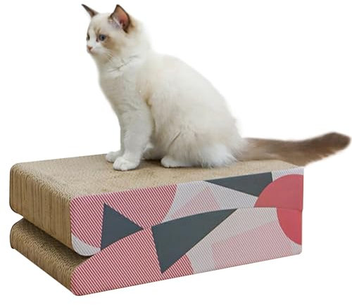 KARAT Kratzpappe für Katzen - 25 x 40 x 15 cm - Kratzmöbel aus Qualitäts-Pappe, Kratzbrett zur Krallenpflege, Katzenzubehör zum Spielen, Schlafen & Kratzen (Sarabi)