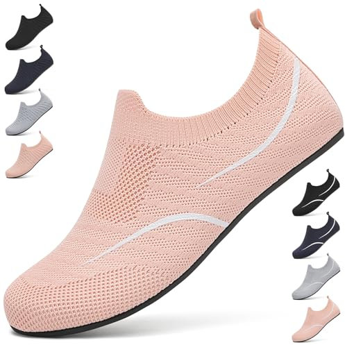 BARFULKER Chaussons Homme Femme Chaussures Maison Pantoufle Confort Antidérapante Slip-on Slippers Unisex Rose,38 EU