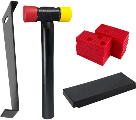 30Pcs Laminate Kit,Laminate Floor Fitting Tools,Laminate Wood Flooring Installation Kit with 30 Spacers, Double Headed Mallet, Tapping Block & Pull Bar, for Woodworking Wood Flooring