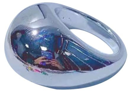 Xchon Modische Ringe, stilvolle ovale Ringe, modischer Finger, 17 mm Innendurchmesser, Statement-Schmuck, Party, Hochzeit, Kunststoff / Harz