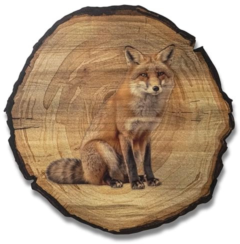 DARO Design - Wandbild Fuchs Größe 20cm - Kunstdruck aufhängefertig - Wanddekoration Thema Jagd, Natur, Tiere
