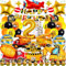 Zaztytoy Bagger Geburtstag Deko 2 Jahre für Jungen – XXL Bagger Folienballons, 48-Teiliges Baustelle Partyzubehör mit Kuchendeko & Tattoo-Aufklebern – Perfekt für 2. Geburtstag & Baustellen Party