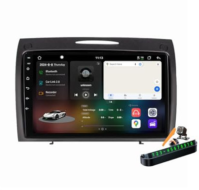 YLOXFW Y100s, Autoradio Android 14.0 Navi 2 DIN Stereo für B-ENZ SLK Class R170 R171 W171 2004-2011 Sat GPS Navigation 9 Zoll Cartablet DVD Multimedia Player mit Carplay 4G 5G WiFi DSP SWC