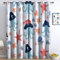 Weiß Blickdichte Gardinen mit Ösen, Vorhänge Thermo H 140 x B 90 cm (2er Pack) für Kinderzimmer Schlafzimmer Wohnzimmer, Vorhang Cartoon Niedlich Piraten Oktopus Muster