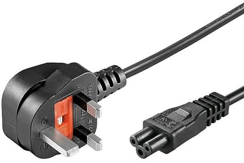 FusionTG 3pin C5 Power Cable for Laptop Charger, Power Cable 3Pin Compatible with Various Devices, Reliable cloverleaf power cable for Efficient Connectivity, UK 3Pin cable. (1/5M)