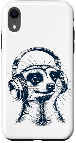 Custodia per iPhone XR Merkat con Cuffie, Equalizzatore – Suricato Musicale