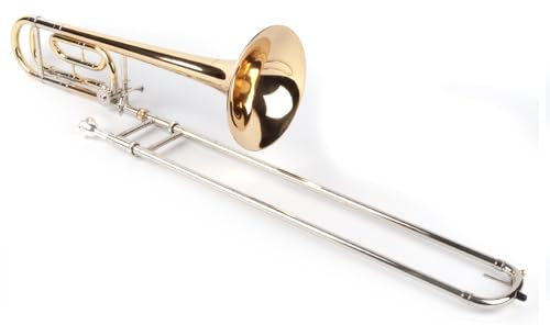 Karl Glaser Bb/F High Grade Posaune Quartventil, Neusilber Goldmessing Softkoffer Mundstück