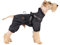 BT Bear Hundegeschirr, Regenmantel, verstellbar, 4 Beine, Hundejacke mit Geschirr, reflektierender Overall, wasserdichter Mantel für kleine und mittelgroße Hunde, Schwarz, Größe XL