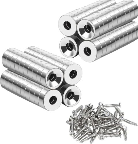 Neodym Magnete, Magnete Extra Stark,Groß Stark Rund,für Magnetplatte,Mit Loch 10x3mm-M3, Küche, Kühlschrank,100 Stück
