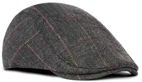 AOGOE Schiebermütze Barret Flat Cap - Einstellbar 47-55CM, Gatsby Newsboy Baskenmütze, Kostüm Accessoires für Frühling Herbst Winter