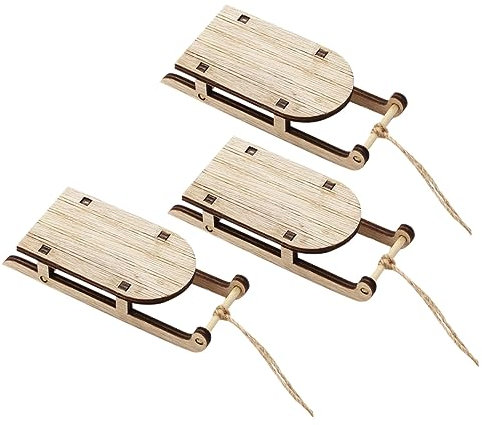 Ciieeo 3stücke Miniaturschlitten Aus Holz Minischlitten Dekoration Kleiner Tischschlitten Holz Mini Schlitten Ornament Vielseitig Einsetzbar Für Wohnzimmer Und Büro