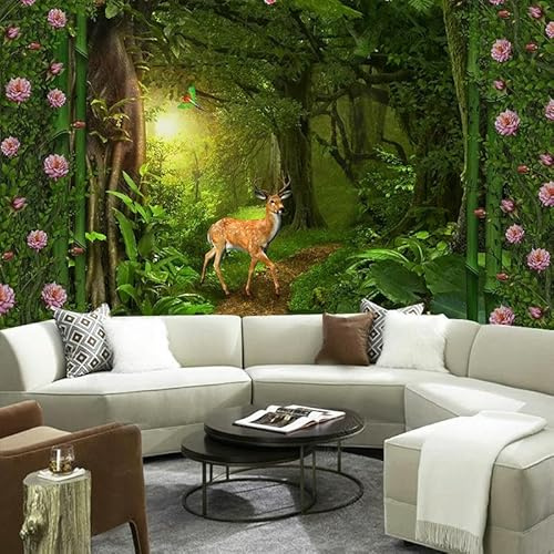 ZEZILE Custom Photo Wallpaper Mural Jungle Book Sika Mural Painting Park Landscape Mountain And Water For Living Room Study Room