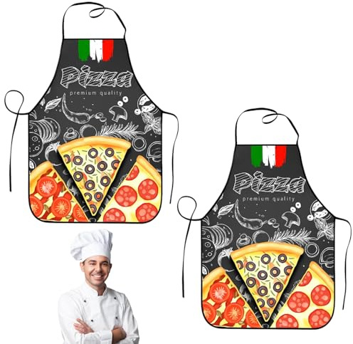 WangVipfei 2 Stück Pizza Schürze, Schürze Herren, Praktisches 2er Set Küchenschürzen Für Kochen Und Grillen, Ideal Als Geschenk Für Kochbegeisterte, Bequem Und Strapazierfähig