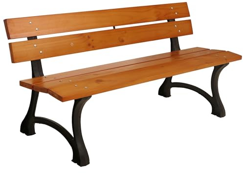 PROREGAL Gartenbank HxBxT 78x170x62cm Sitzhöhe 45cm 170cm Teak Sitzbank Parkbank Holzbank 3-Sitzer
