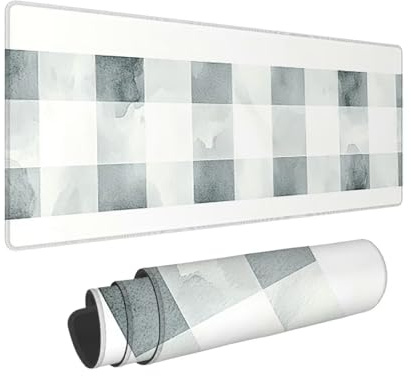 Gaming Mouse mat / Large Mouse Pad 1400 x 600 x 3mm | XXL Mousepad | Desk Mat | Improved Precision and Speed | Rubber Base for Stable Grip on Smooth Surfaces | Table Pad, 140 x 60cm (Simple Grid) h424