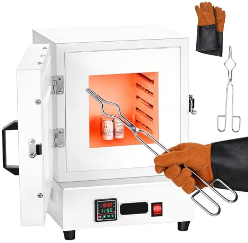 Electric Kiln for Pottery at Home, 2000W Melter Furnace Oven Pottery Kilns, Hi-Temp 2102℉/1150℃, Melting Furnace with Controller, for Jewelry Making, Wax Casting, Clay Pottery Ceramic DIY, Glass