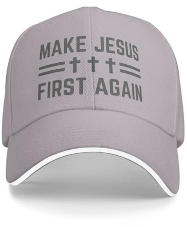 ACEPrints „Jesus-erst-zuerst-Wieder-Mütze, christliches Kreuz, Gott 2024, Segne Amerika 2025, Baseballkappe, Herren, Damen, Dad Trucker