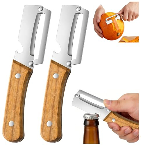 Multifunctional Vegetable Peeler for Kitchen, 2 Pcs Zero Snag Extra-Sharp Stainless Steel Blade, 2-in-1 Single-Blade Peeler for Potatoes, Fruits, Vegetables, and Oranges, Easy Grip Kitchen Tool