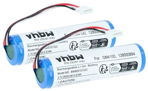 vhbw 2X Akku kompatibel mit Datalogic Gryphon GM4130-WH-433K1, GM4130-BK-910K2 Barcodescanner POS (2600 mAh, 3,7 V, Li-Ion)