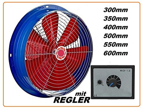 Uzman-Versand 350mm Axialventilator mit 500W Regler, Wandventilator Axial Wand Fenster Ventilator Metall Motor Lüfter