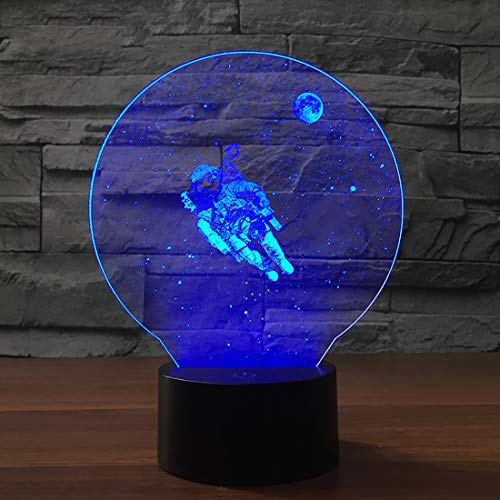 3D Illusion Tischlampe Nachtlampe,KINGCOO LED 7 Farben ändern Touch Switch Schreibtischlampe Nachtlichter Schlummerleuchten für Kinder Familie Dekoration Valentinstag Geburtstags Geschenk (Astronaut)