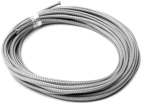 Othmro Manicotti flessibili intrecciati in PET espandibili da 5 m di lunghezza, 0,3 cm di larghezza, guaina e organizzatori flessibili in rete metallica per TV, audio, PC, cavi del computer, da