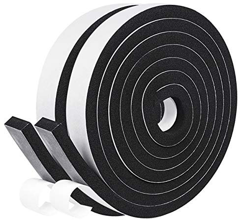 fowong Moosgummi Selbstklebend 20mm(B) x 8mm(D) x 4M(L) Dichtungsband für Tür Schaumstoffband Türdichtung Gummidichtung für Kollision Siegel Schalldämmung Schwarz