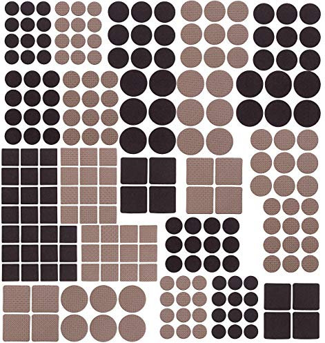 AGT Möbeluntersetzer: 220-teiliges Filzgleiter- und Möbelpuffer-Set, selbstklebend, 4 mm (Wandtürstopper, Filzschoner)