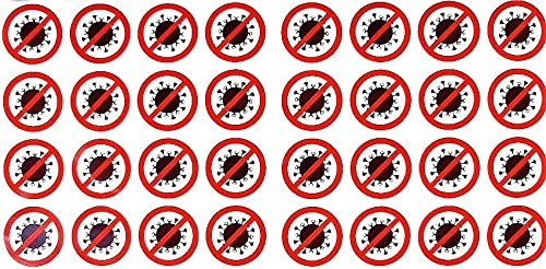 Safimes 30 kleine Aufkleber, 3 cm, Virus verboten, Sticker zum Aufkleben, Partout Memo