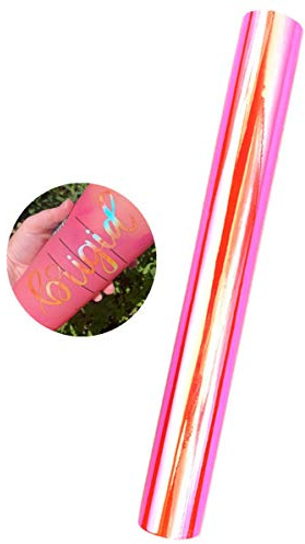Chrome Rose Gold Siver Permanent Adhesive Vinyl Sheet Gloss Metallic Craft Vinyl for Silhouette Tumblers Cameo Craft Cutter Cricut,30cm by 152cm (Pink)