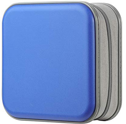 alavisxf xx CD Tasche, 48 DVD Tasche Hartplastik CD Taschen Aufbewahrung Schutzhülle DVD Lagerung CD Tasche für Kinder Auto (Blau48, 48 Kapazität)