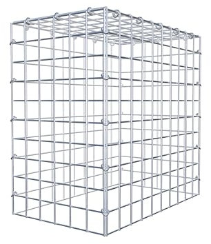 GABIONA Anbau-Gabione Typ3 eckig, Maschenweite 5 x 5 cm, Tiefe 30 cm, Gabione 50 x 50 x 30 cm (L x H x T), C-Ring