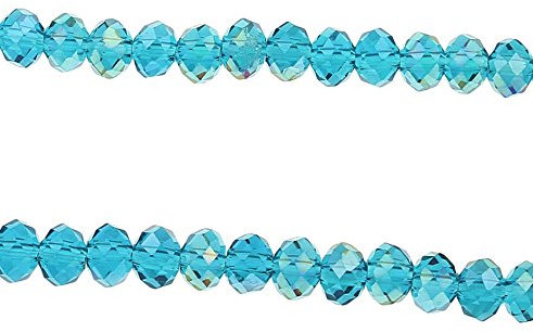 Perles de verre tchèque, en cristal CZ de Bohême, rondes, à facettes, 4/6/8/10 mm, couleur au choix : bleu clair AB, 4 x 3 mm