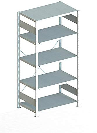 Steckregal aus Metall - Stecksystem Lagerregal 200x100 cm - 60 cm tief verzinkt - Fachlast 230 Kg