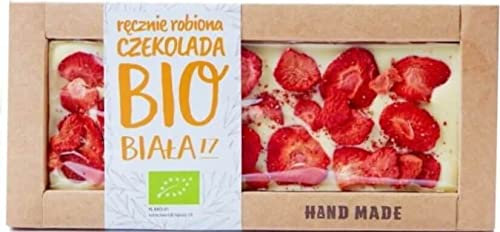 CHOCOLATE BLANCO CON FRESAS BIO 53 g - CUKIERNIA STAROPOLSKA