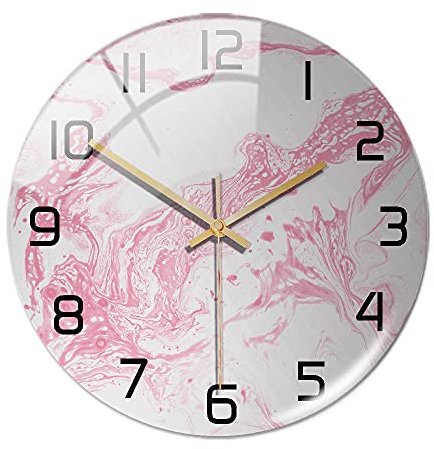 tingnn 3D acrílico mármol Blanco Rosa patrón Adhesivo de Pared Reloj Redondo Aguja de Metal Mecanismo de Reloj silencioso Sala de Estar Moderna decoración del hogar