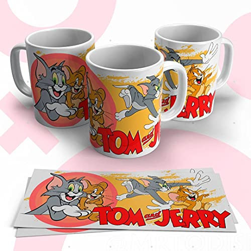 adaysusdetalles Tom and Jerry Taza mitica,Unidad regalo desayuno amigo invisible,cumpleaños