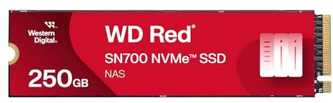 Western Digital WD Red SN700 NVMe SSD Festplatte 250 GB für NAS-Geräte 24/7-NAS-Workloads Dauerhaltbarkeit von bis zu 5.100 TBW