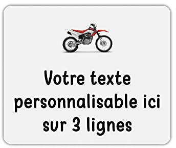 Mygoodprice Tapis de Souris Rectangle Pictogramme Moto Cross avec Texte Personnalisable