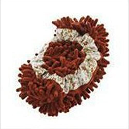 Egurs 1 par (2 unidades) Mop slippers zapatillas de limpieza de microfibra para casa suelo polvo suciedad pelo limpieza reutilizable lavable microfibra suave marrón