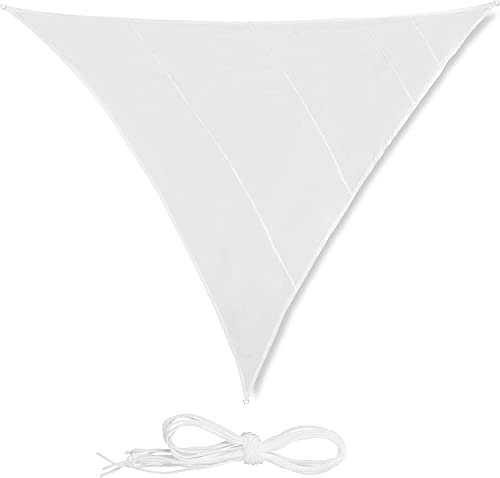 Tenda a Vela Telo Triangolare Ombreggiante per Arredo Esterno Giardino Mare - Colore: Bianco Dimensione Disponibile: 3,6 x 3,6 x 3,6 Metri
