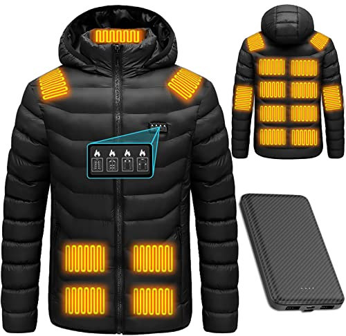 LAWNSHINE Giacca riscaldata per uomini donne giubbotti riscaldati elettrici USB ricaricabile ricaricale invernale riscaldamento a manica lunga gi per le giacche con cerniera con cerniera
