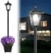 Suponar 70 Solar Lamp Post Light, Solar Light Post Outdoor Waterproof with Planter, Pole Lighting Outside for Porch Yard Driveway Garden Patio Decor, Cool White