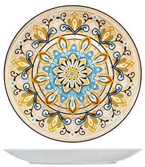 Royal Norfolk Jaipur Set 12 Piatti Piani, Porcellana, Giallo, 27cm