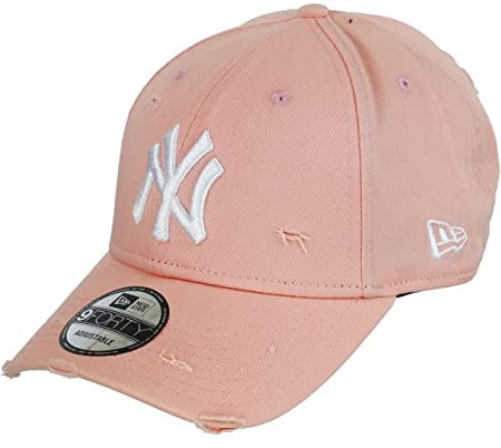 New Era New York Yankees Cap 9Forty verstellbar Strapback Basecap Kappe pink Teamlogo Distressed - One-Size