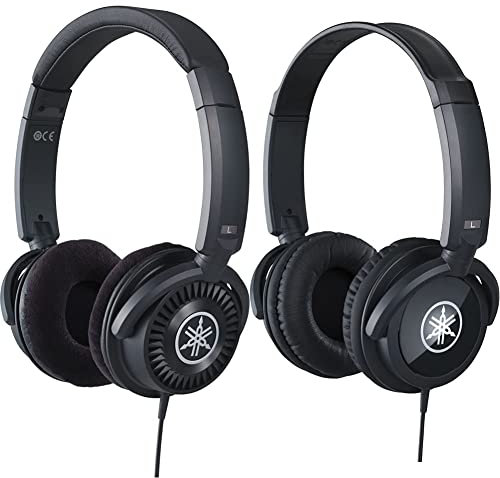 Yamaha HPH-150B Kopfhörer, schwarz – Offener On-Ear-Kopfhörer für exzellenten Sound & neutralen Klang – Kompaktes, modisches Design passend Keyboards & HPH-100B Kopfhörer, schwarz