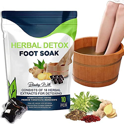 Oveallgo Pro Herbal Detox Foot Soak Beads, Natürliches Detox Cleansing Foot Soak Bead, Beifuß Kräuter Fußbad, Verbessert Blutzirkulation, Relieve Foot Pressure (30PCS)