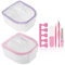 Yokilly Acetone Acrylic Remover Kit: 2PCS Nail Soak Off Bowl - Acrylic Gel Polish Dip Powder Nail Remover Kit - Nail Soaking Bowl Manicure Bowl with 5 PCS Nail Art Tool (PK+PP)
